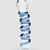 Icicles No 5 Sapphire Spiral Glass Dildo 7 Inch