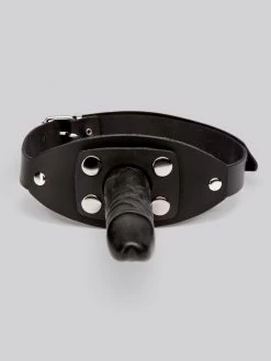 Zado Leather Mouth Gag 5.5 Inch Dildo Harness -Online Sex toys shop 13970 a13529 black 002