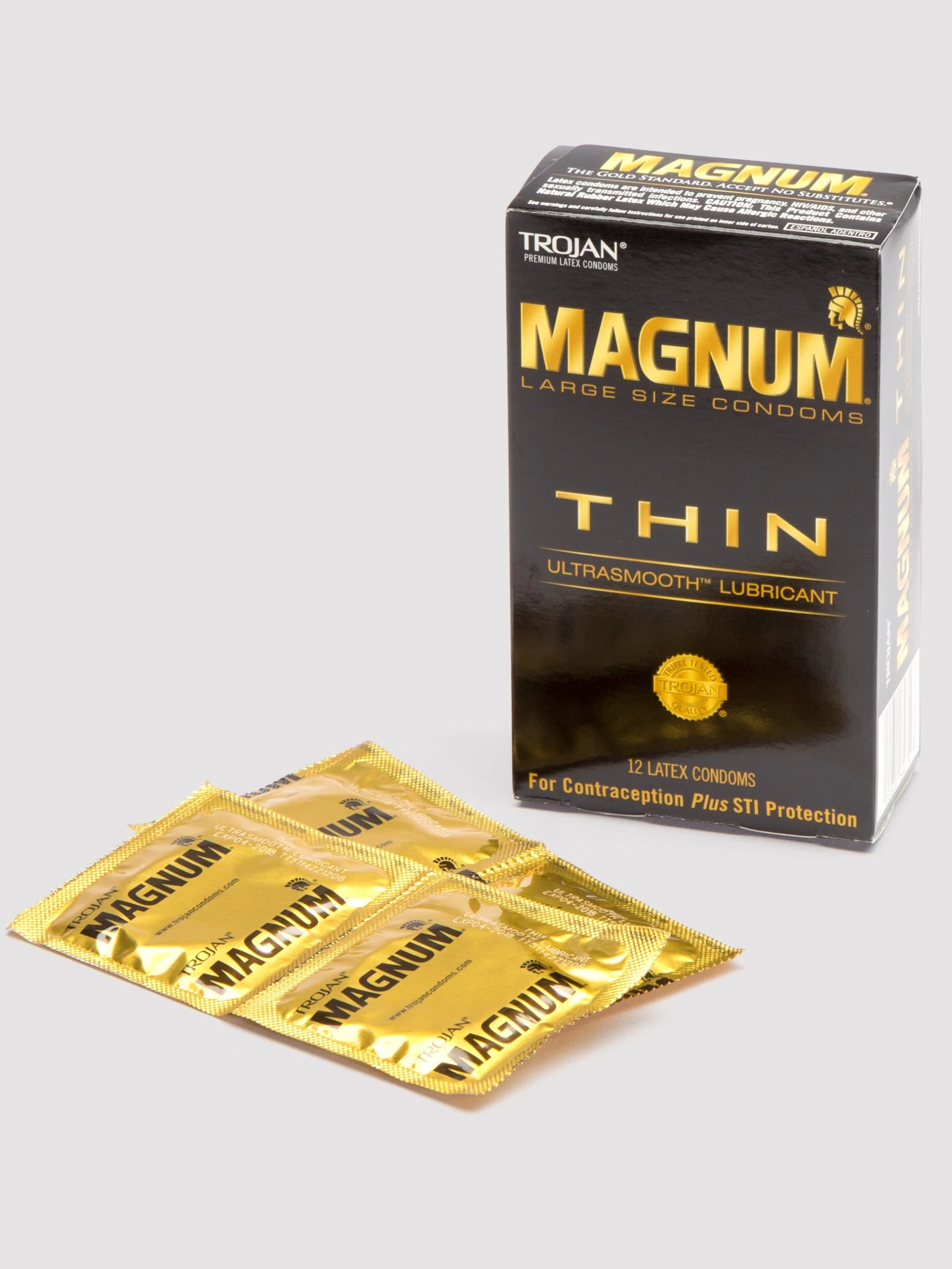 Trojan Magnum Large Ultra Thin Latex Condoms (12 Count) 3 Trojan Magnum Large Ultra Thin Latex Condoms (12 Count)