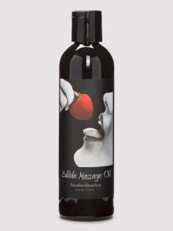 Earthly Body Strawberry Edible Massage Oil 8 Fl Oz