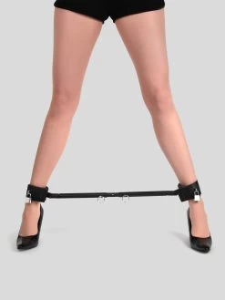 Bondage Boutique Expandable Spreader Bar With Leather Cuffs