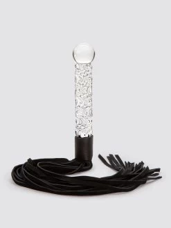 Icicles No 38 Glass Dildo With Leather Flogger