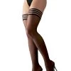 Cottelli Thigh Highs With Striped Tops -Online Sex toys shop 40430 a26203 black regular 000
