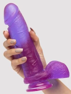 Doc Johnson Crystal Jellies Ballsy Suction Cup Dildo 8 Inch -Online Sex toys shop 42646 a27162 purple 003