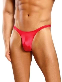 Male Power Red Satin Thong