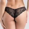 Lovehoney Love Me Lace Crotchless Brazilian Panties Black