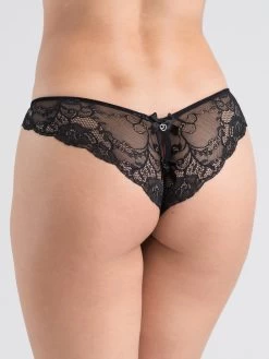Lovehoney Love Me Lace Crotchless Brazilian Panties Black 7 Lovehoney Love Me Lace Crotchless Brazilian Panties Black -Online Sex toys shop 52842 a31031 black regular 002