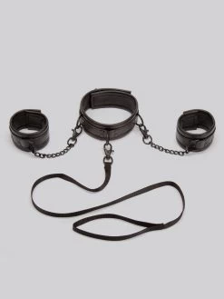 Bondage Boutique Faux Leather Collar And Cuff Set 11 Bondage Boutique Faux Leather Collar And Cuff Set -Online Sex toys shop 57065 a32384 black 003