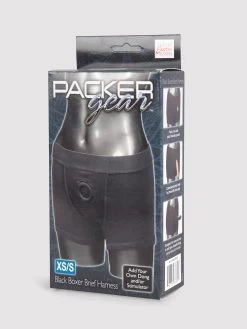 Packer Gear Strap-On Harness Boxer Shorts With Vibe Pocket -Online Sex toys shop 58104 a32780 black regular 003