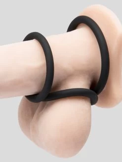 Lovehoney Get Hard Stretchy Silicone Cock Ring Set (3 Count) -Online Sex toys shop 58321 a32876 black 002