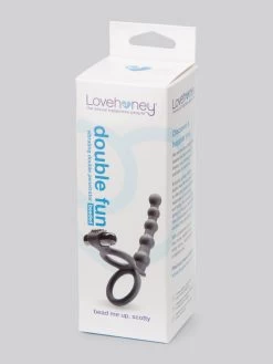 Lovehoney Double Fun Vibrating Beaded Double Penetration Strap-On -Online Sex toys shop 58483 a32994 black 005