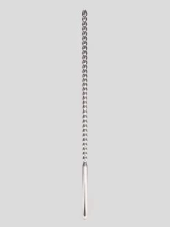 Penis Plug Double Ended Stainless Steel Ribbed Urethral Dilator 6mm