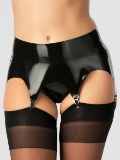 Rubber Girl Retro High Waisted Latex Garter Belt
