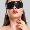 Bondage Boutique Black Rose Faux Fur Lined Blindfold -Online Sex toys shop 61006 a34008 black 000