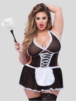 Lovehoney Fantasy Plus Size French Maid Costume -Online Sex toys shop 61052 a34022 black x size 001