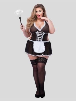 Lovehoney Fantasy Plus Size French Maid Costume -Online Sex toys shop 61052 a34022 black x size 003