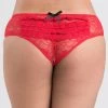 Lovehoney Red Crotchless Lace Ruffle-Back Panties