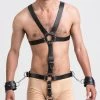 DOMINIX Deluxe Leather Body Harness With Cock Ring And Wrist Cuffs 1 DOMINIX Deluxe Leather Body Harness With Cock Ring And Wrist Cuffs -Online Sex toys shop 61300 a34159 black 000