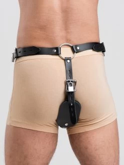 DOMINIX Deluxe Leather Anal Plug Harness With Cock Ring