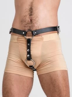 DOMINIX Deluxe Leather Anal Plug Harness With Cock Ring -Online Sex toys shop 61310 a34168 black 002