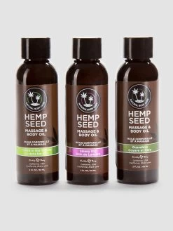 Earthly Body Hemp Seed Massage Oil Gift Set (3 X 1 Fl. Oz)