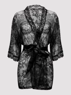 Lovehoney Flaunt Me Floral Lace Robe 13 Lovehoney Flaunt Me Floral Lace Robe -Online Sex toys shop 61982 a34436 black regular 005
