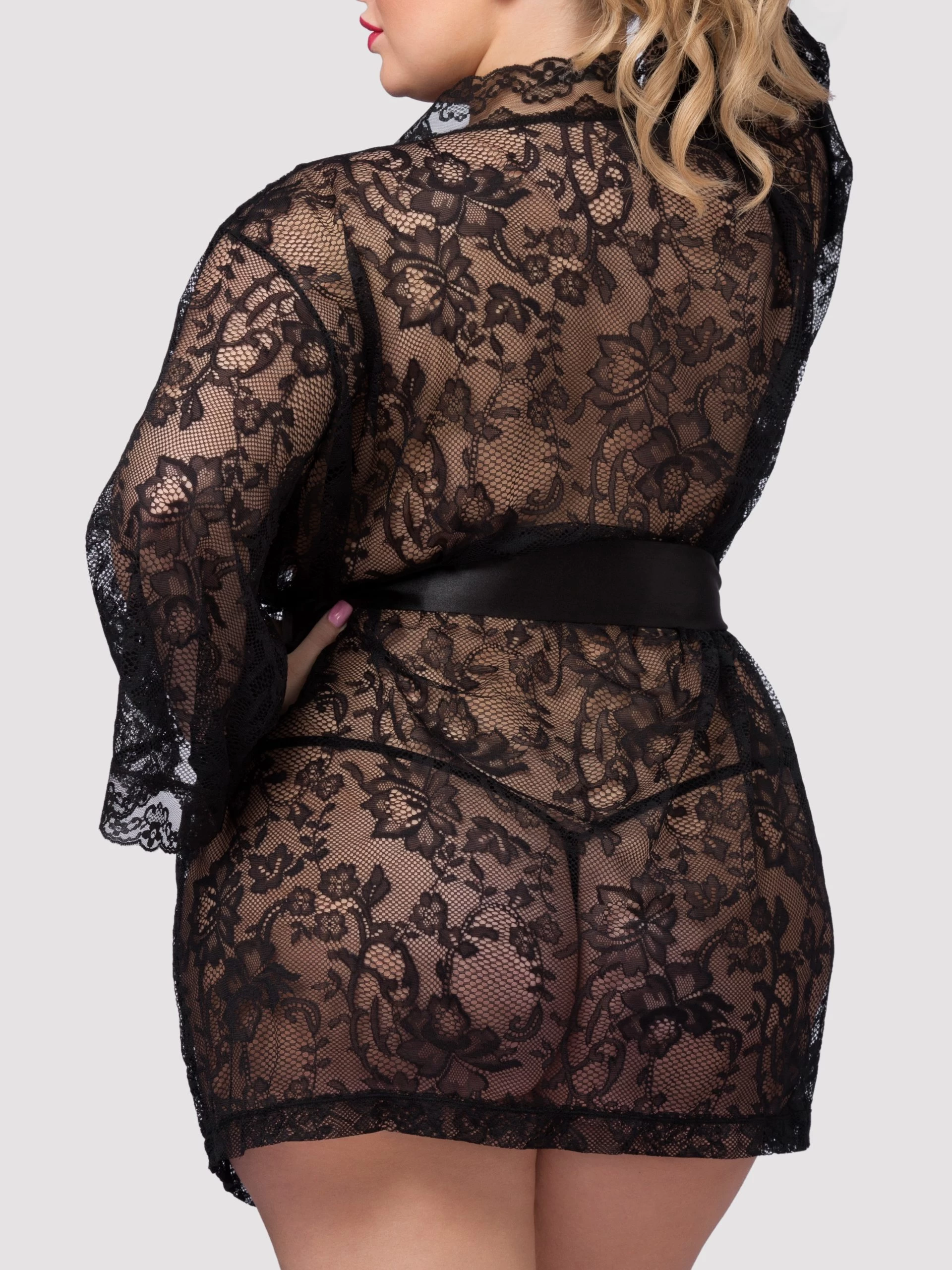 Lovehoney Plus Size Flaunt Me Floral Lace Robe 5 Lovehoney Plus Size Flaunt Me Floral Lace Robe - Image 3