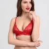 Lovehoney Flirty Underwired Plunge Bra Red