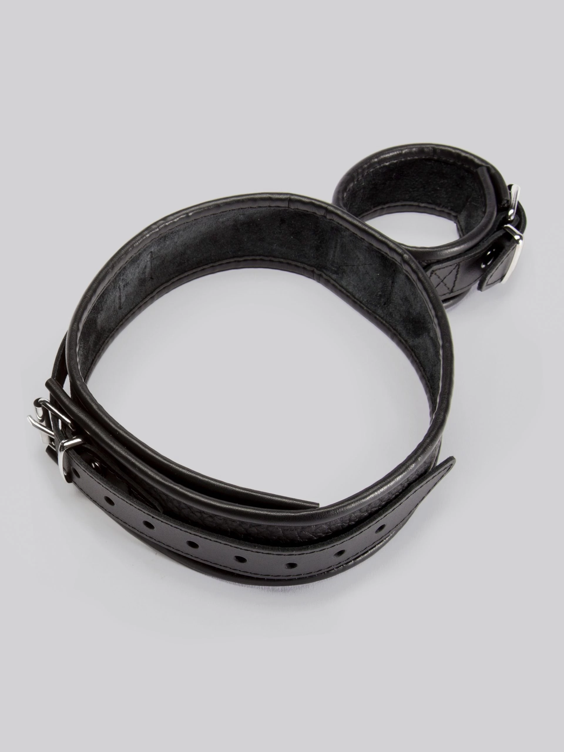 DOMINIX Deluxe Leather Wrist To Thigh Restraint 7 DOMINIX Deluxe Leather Wrist To Thigh Restraint - Image 5
