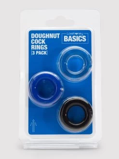 BASICS Donut Cock Ring Multipack (3 Count) -Online Sex toys shop 63177 a34881 clear 005