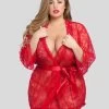 Lovehoney Plus Size Flaunt Me Red Lace Robe -Online Sex toys shop 66440 a34436 red x size 000
