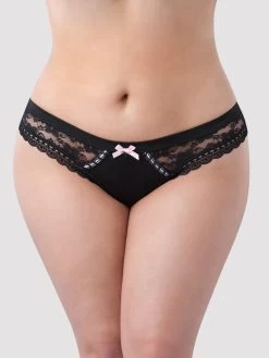 Lovehoney Plus Size Seduce Me Crotchless Suspender Thong -Online Sex toys shop 66911 a36228 black x size 002