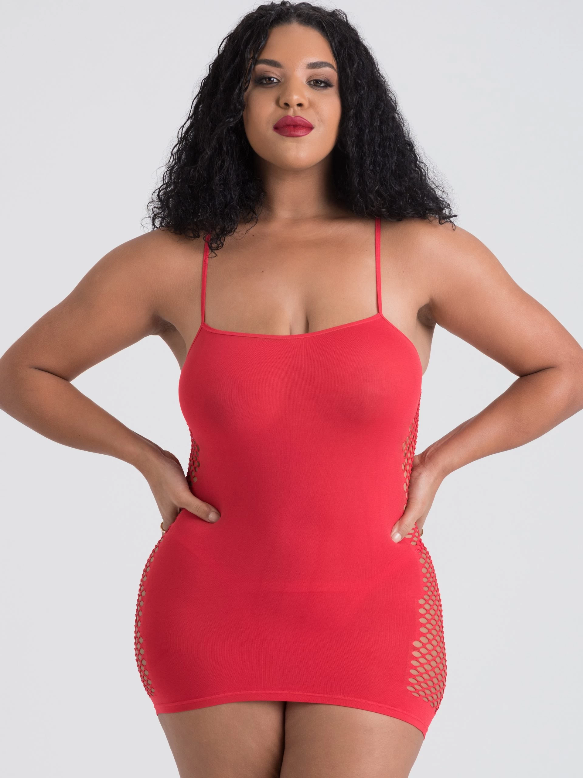 Lovehoney Plus Size Hourglass Red Mini Dress 3 Lovehoney Plus Size Hourglass Red Mini Dress