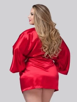Lovehoney Plus Size Short Red Satin Robe -Online Sex toys shop 67189 a33354 red x size 002