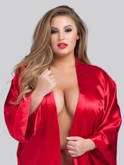 Lovehoney Plus Size Short Red Satin Robe -Online Sex toys shop 67189 a33354 red x size 003