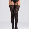 Lovehoney Rose-Patterned Lace Stockings 1 Lovehoney Rose-Patterned Lace Stockings -Online Sex toys shop 68097 a36808 black regular 000