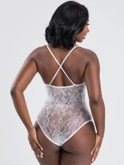 Lovehoney White Crotchless Lace Spaghetti Strap Teddy -Online Sex toys shop 68483 a34590 white regular 001