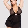 Lovehoney Plus Size Barely There Sheer Black Babydoll Set -Online Sex toys shop 68901 a37320 black x size 000