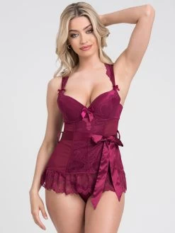 Lovehoney Moonlight Wine Plunge Basque Set -Online Sex toys shop 69946 a37749 red regular 001