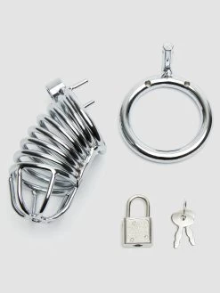 DOMINIX Deluxe Chastity Cock Cage 3.5 Inch 11 DOMINIX Deluxe Chastity Cock Cage 3.5 Inch -Online Sex toys shop 70012 a37791 silver 003