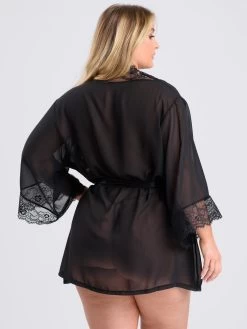 Lovehoney Plus Size Barely There Sheer Black Robe 8 Lovehoney Plus Size Barely There Sheer Black Robe -Online Sex toys shop 71446 a38855 black x size 002