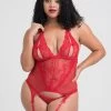 Lovehoney Plus Size Red Peek-a-Boo Merry Widow Bustier Set -Online Sex toys shop 71804 a36251 red x size 000