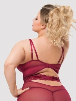 Lovehoney Plus Size Parisienne Wine Lace Plunge Chemise 9 Lovehoney Plus Size Parisienne Wine Lace Plunge Chemise -Online Sex toys shop 72209 a39216 red x size 003