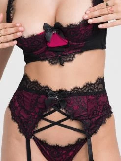 Lovehoney Boudoir Belle Cherry Quarter Cup Bra Set 9 Lovehoney Boudoir Belle Cherry Quarter Cup Bra Set -Online Sex toys shop 72737 a39705 black regular 003