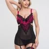 Lovehoney Boudoir Belle Cherry Cut-Out Chemise Set -Online Sex toys shop 72740 a39706 black regular 000