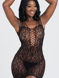 Lovehoney Black Leopard Lace Cut-Out Mini Dress -Online Sex toys shop 73105 a39934 black regular 002
