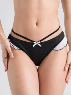 Lovehoney Fantasy Black French Maid Strappy Thong 9 Lovehoney Fantasy Black French Maid Strappy Thong -Online Sex toys shop 73146 a39963 black regular 003