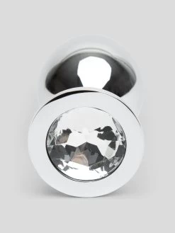 Lovehoney Jeweled Metal Large Butt Plug 3.5 Inch Clear -Online Sex toys shop 73769 a40366 silver 002