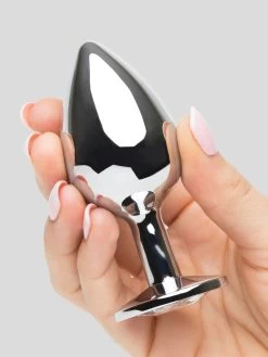 Lovehoney Jeweled Metal Large Butt Plug 3.5 Inch Clear -Online Sex toys shop 73769 a40366 silver 004