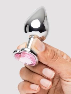 Lovehoney Jeweled Heart Metal Medium Butt Plug 3 Inch 10 Lovehoney Jeweled Heart Metal Medium Butt Plug 3 Inch -Online Sex toys shop 73771 a40368 silver 003